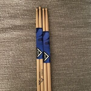 Natural Drumsticks with Blue Accents